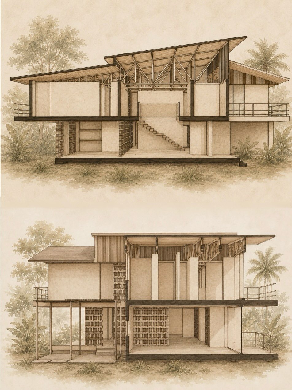 Casa Nuquí, diseño de Brunnen · Axonometrías · 2 de 2