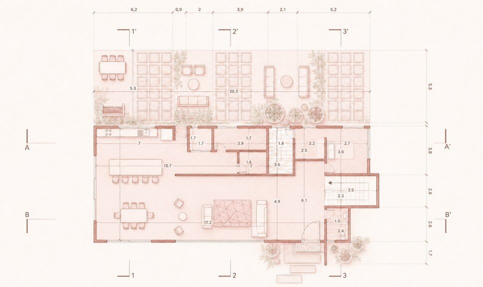 Casa en La Calera, diseño de Brunnen · Planimetría · 1 de 4
