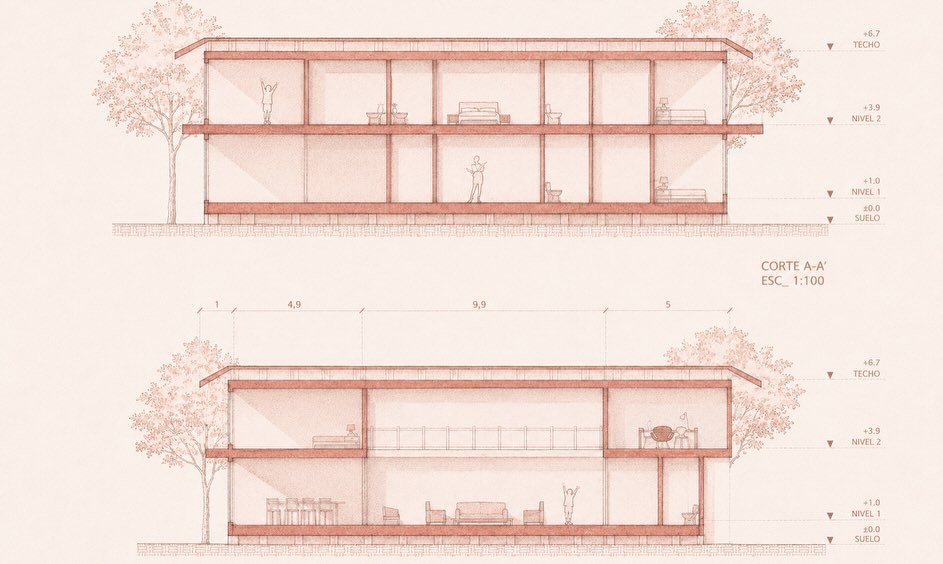 Casa en La Calera, diseño de Brunnen · Planimetría · 3 de 4