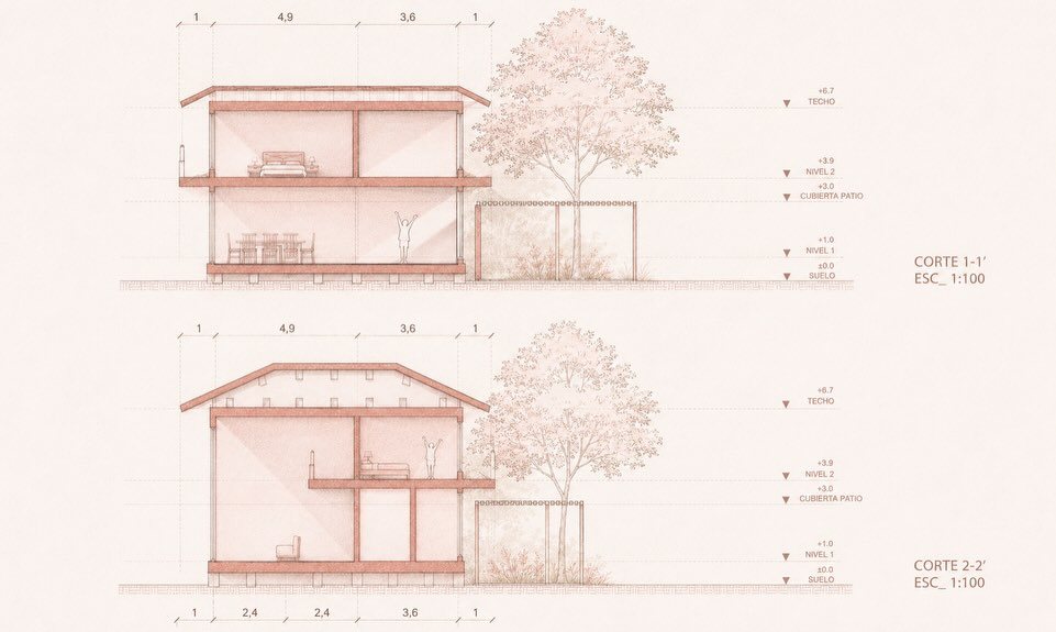 Casa en La Calera, diseño de Brunnen · Planimetría · 4 de 4